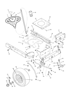 Steering Diagram and Parts List for 405627X51A 2007 Briggs and Stratton Lawn Tractor